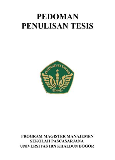 PEDOMAN PENULISAN TESIS 