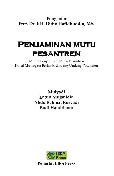 PENJAMINAN MUTU PESANTREN 